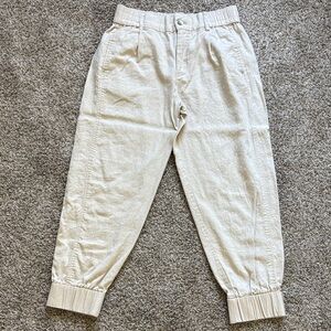Women’s Linen Blend Cream Balloon Pants Size S